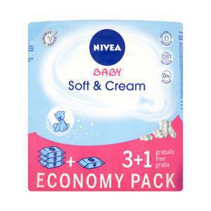 NIVEA Soft and Cream Baby Wipes 4 x 63 pcs